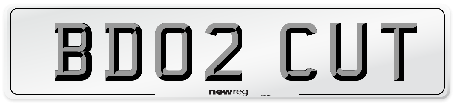 BD02 CUT Number Plate from New Reg